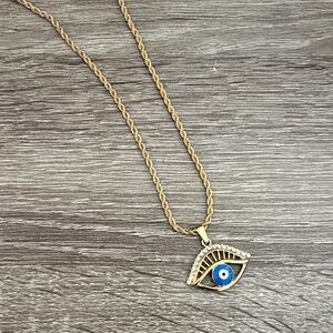 Gold Evil Eye Necklace